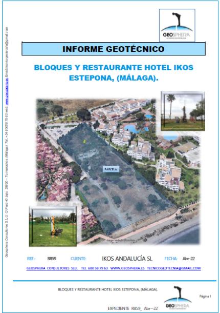 Estudio Geotécnico para Bloques de Viviendas y Restaurante en Estepona, Málaga - 2022