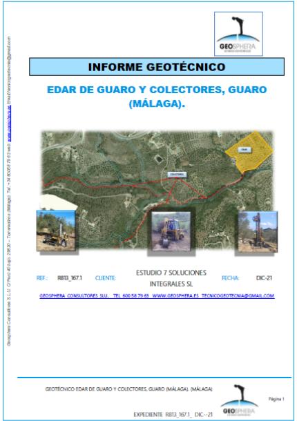 Estudio Geotécnico para EDAR y Colectores en Guaro, Málaga - 2021