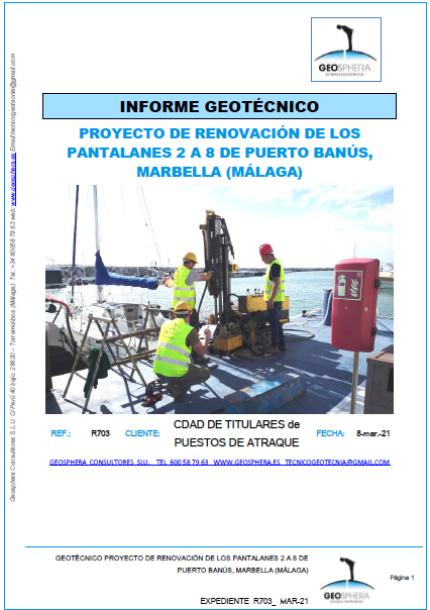 Estudio Geotécnico para Renovación de los Pantalanes en Puerto Banús, Marbella, Málaga - 2021